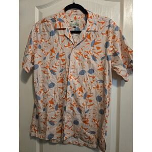 Bather Toronto Canada Floral Geometric Hawiian Button-Down Shirt Mens Sz Medium